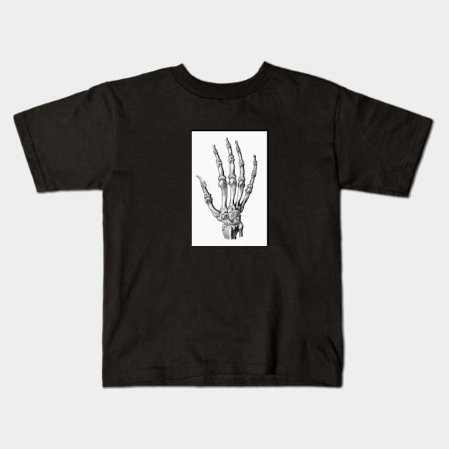 Skeleton Hand Kids T-Shirt by VictorianGothic